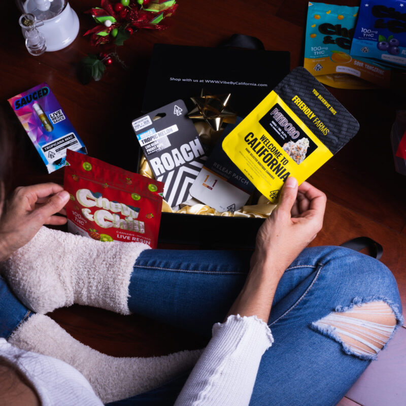 Weed for sale in box on christmas morning